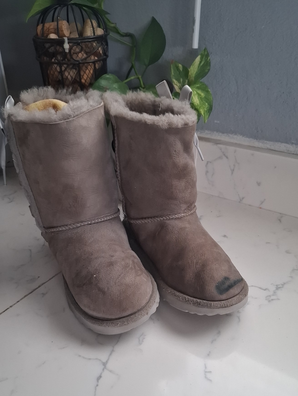 Kids Cozy Shearling Winter Boots - Gray